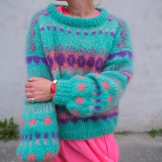 knitted sweater 80s pattern colorful