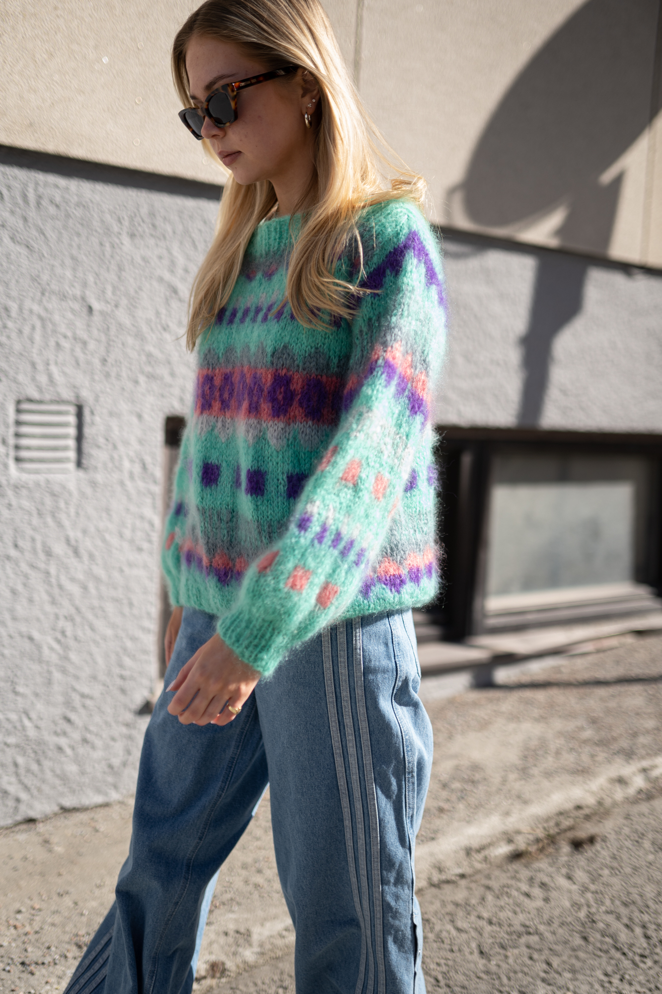 mohair sweater 80s inspired knitting pattern women 