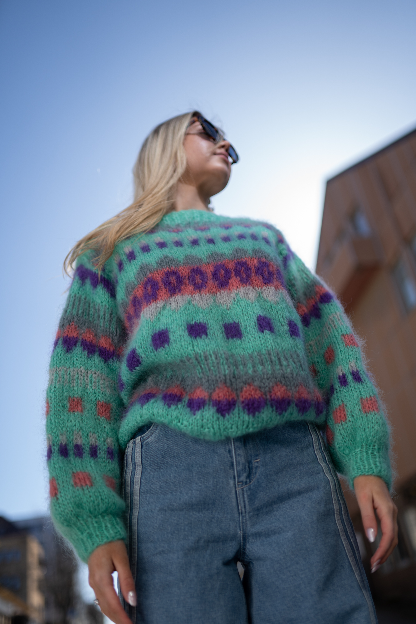 knitted sweater pattern hiking trips colorful mohair