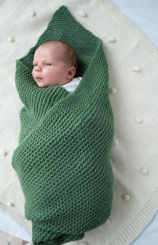 babystrikk pledd oppskrift rillestrikket