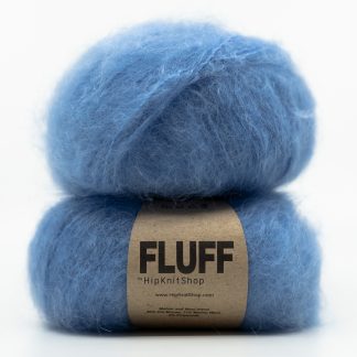 fluff mohair garn blå nettbutikk strikkegenser ull