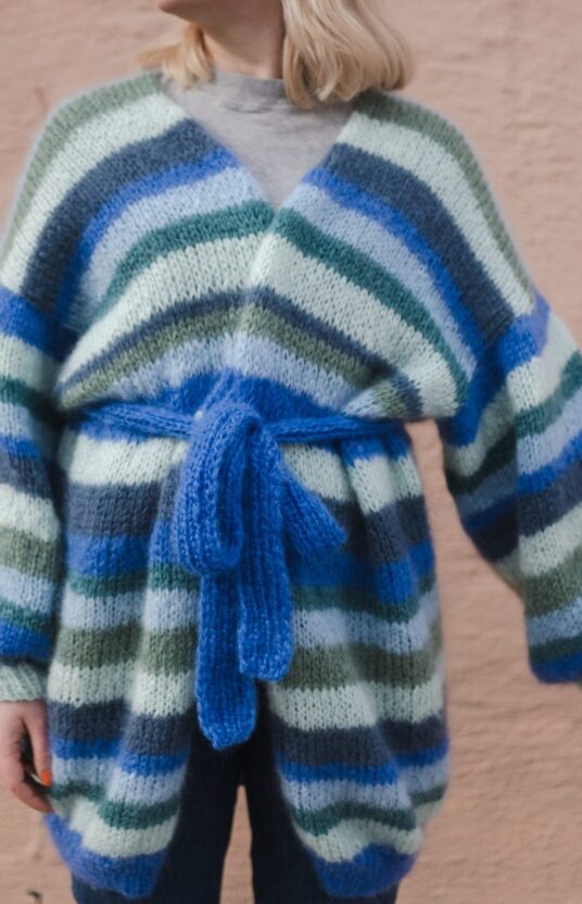 lang strikkejakke oppskrift