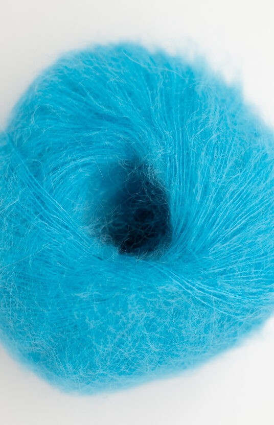 blå mohair tynn