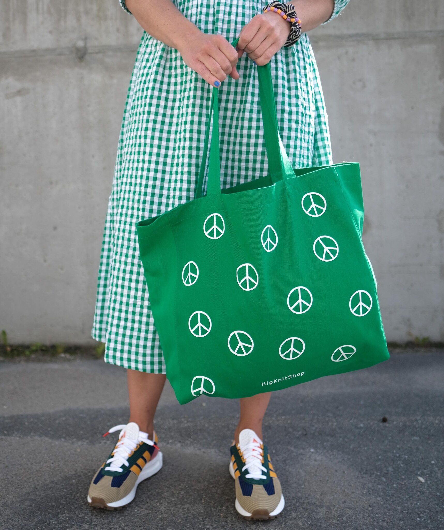 122507-Peace-shopping-bag - HipKnitShop tøyveske bomull organic