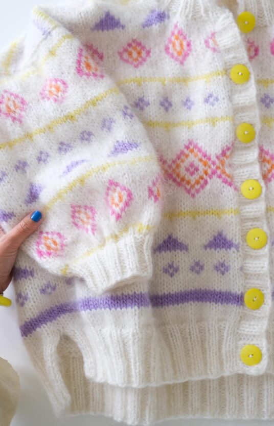 strikkejakke 80talls inspo dame