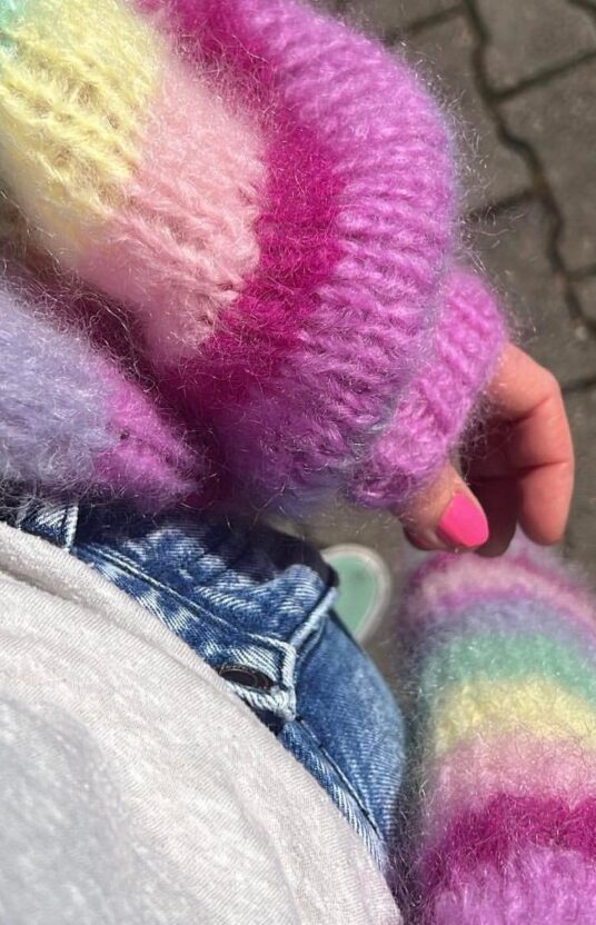 stripejakke fluffy knit pattern