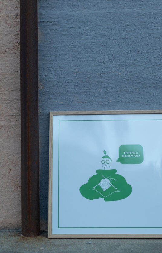 knitting is the new yoga poster