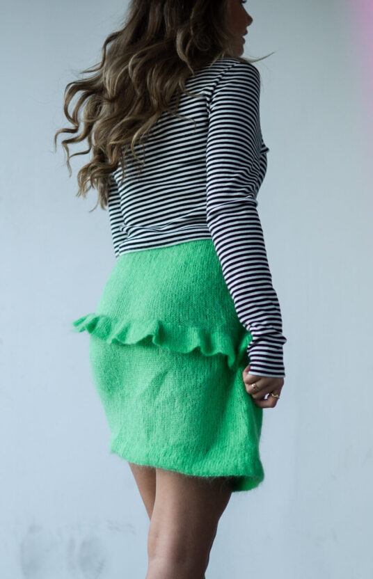 mohair skjørt strikkeoppskrift