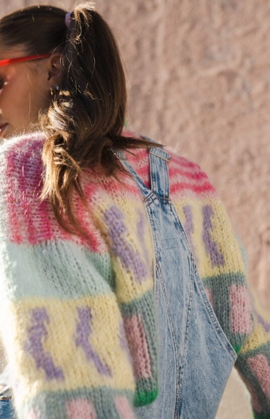 colorful knitted sweater 80s