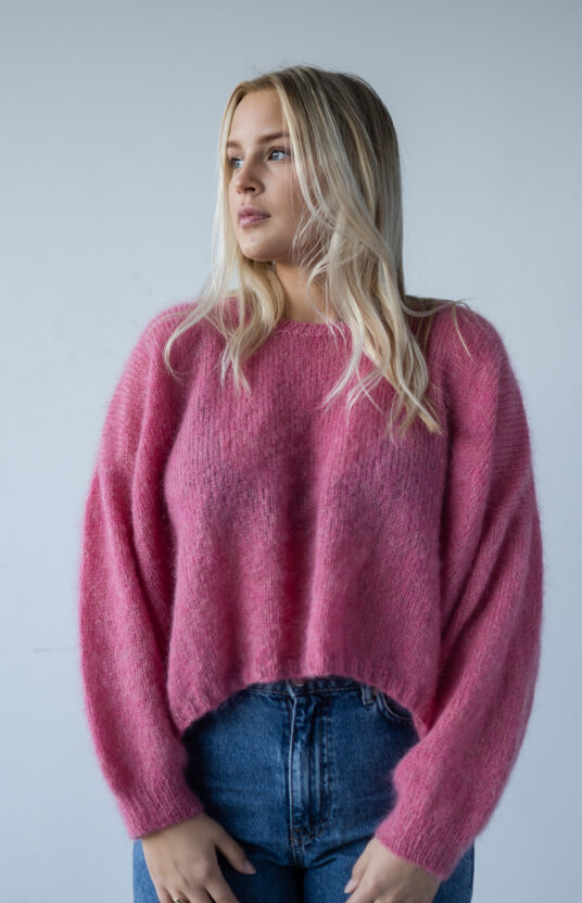 mohair genser dame strikkeoppskrift