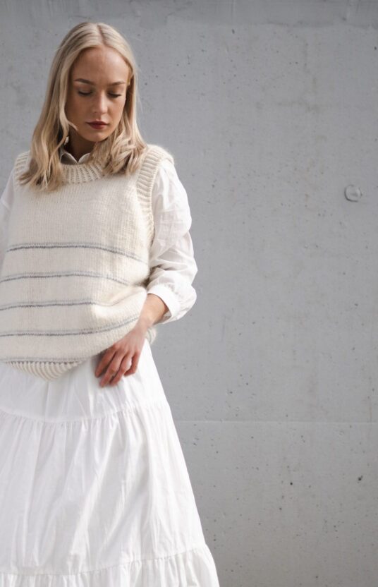 slipover strikkeoppskrift dame