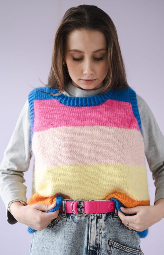 strikkeoppskrift vest dame