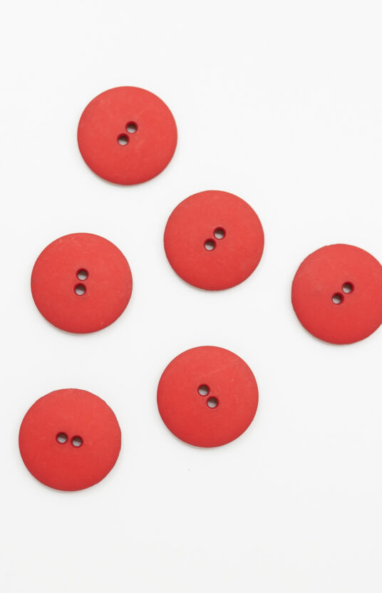 red plastic button knitwear