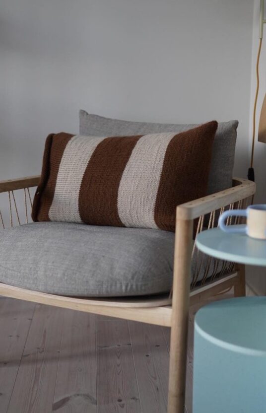 pute med striper strikkeoppskrift