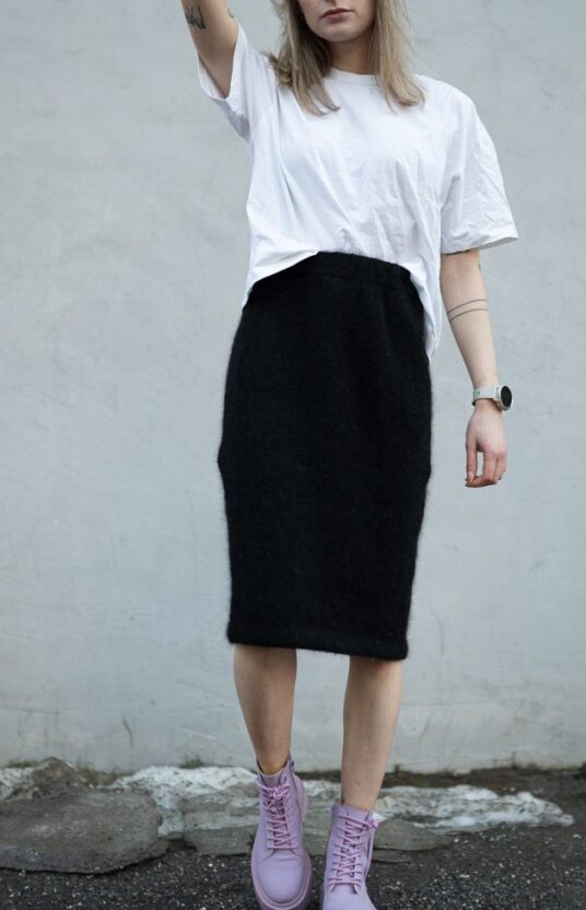 strikkeoppskrift skjørt dame