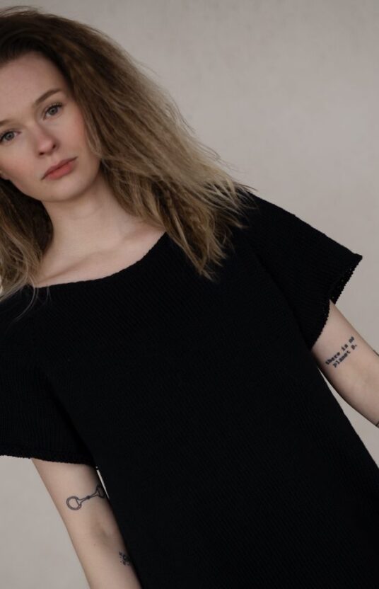 sommerstrikk bomull kjole