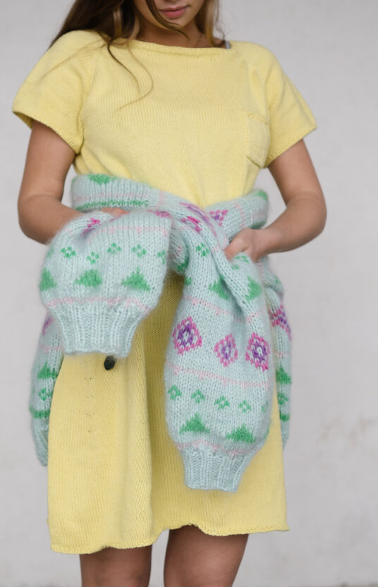 sommerstrikk bomull kjole