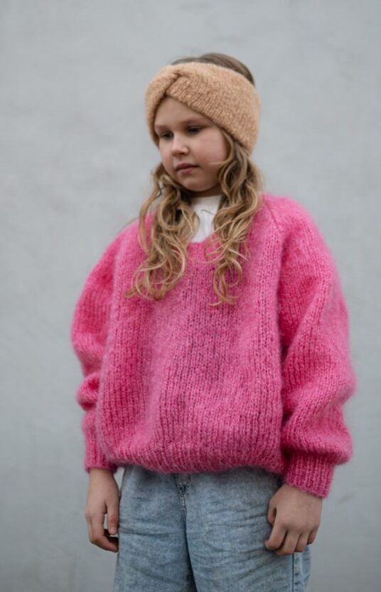 mohair genser barn strikkeoppskrift