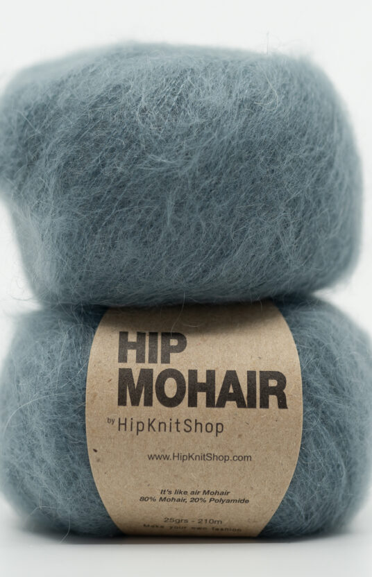 Blue grey mohair yarn