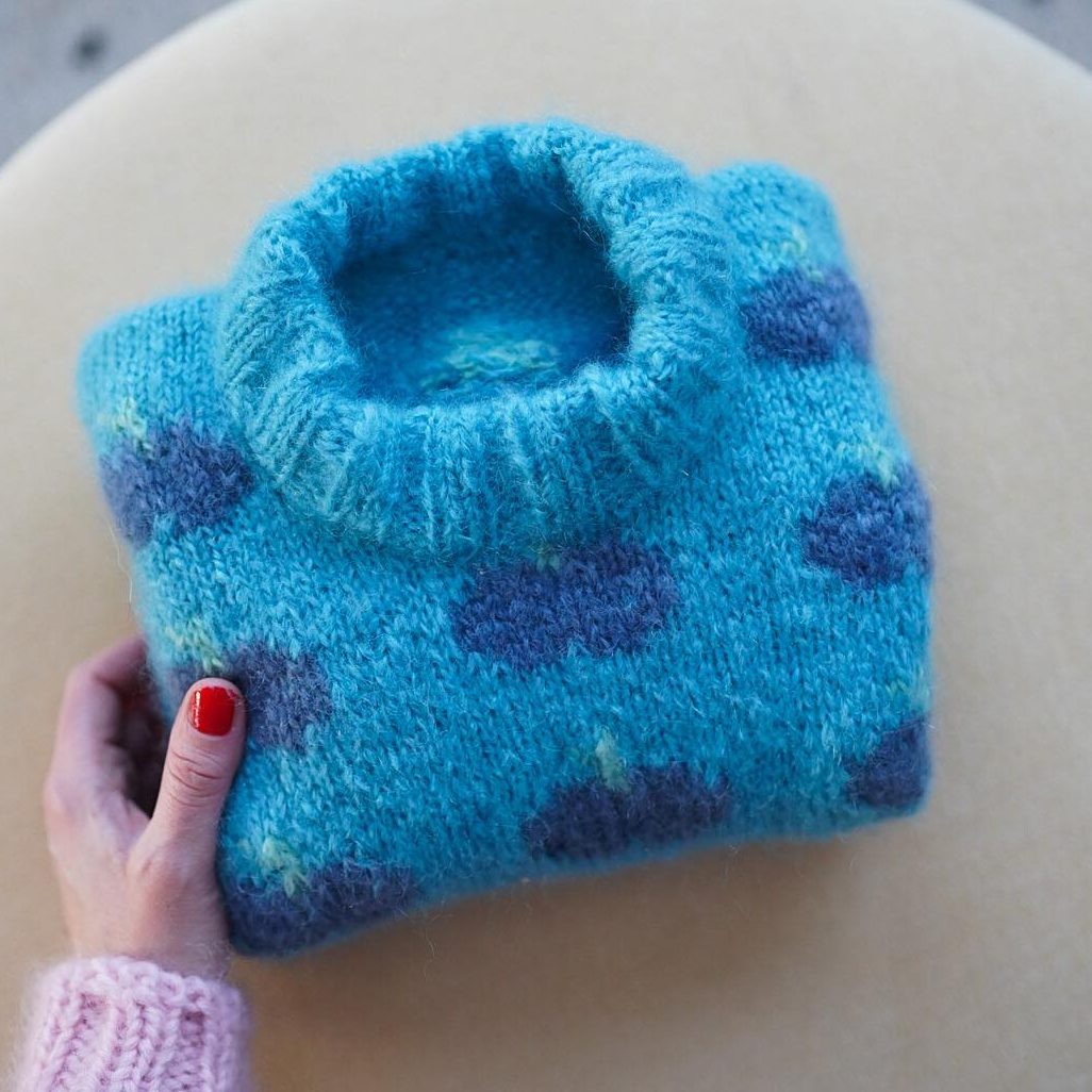 genser med frukt barn strikk