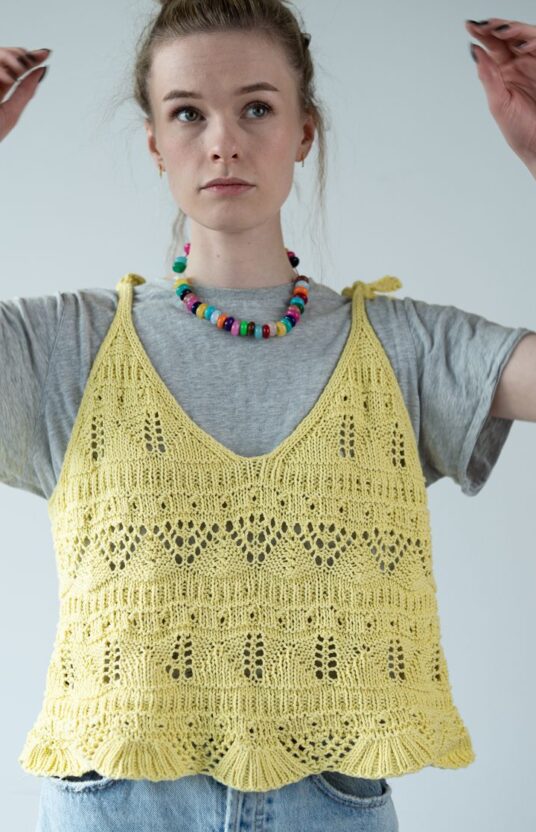 Sommerstrikk topp bomull oppskrift