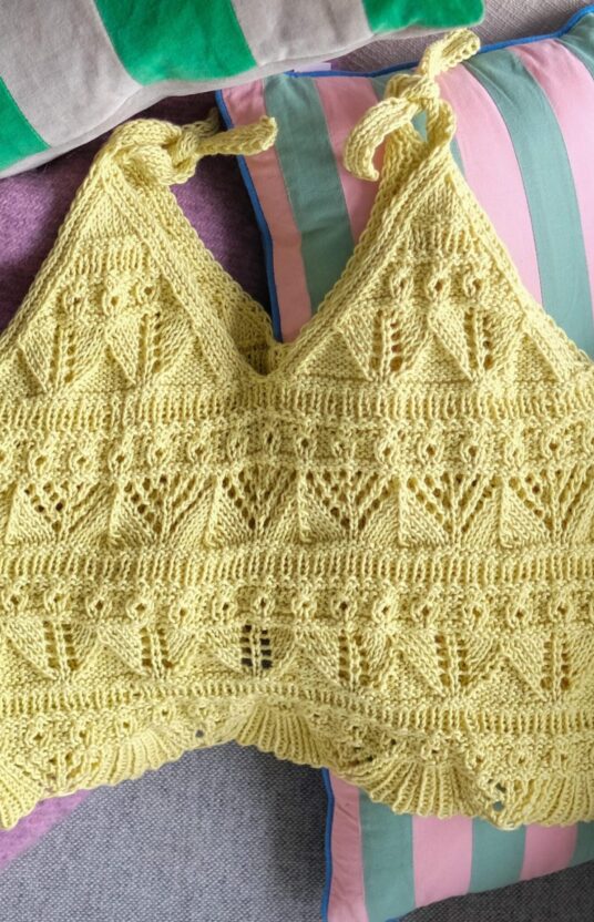 Sommerstrikk topp bomull oppskrift