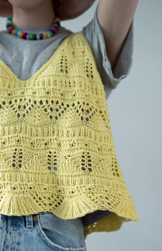 singlet strikkeoppskrift bomull