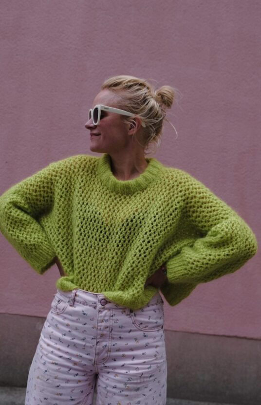 enkelt hullmønster strikk