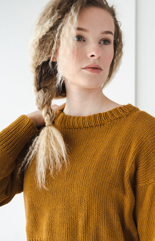 strikkeoppskrift genser bomull dame