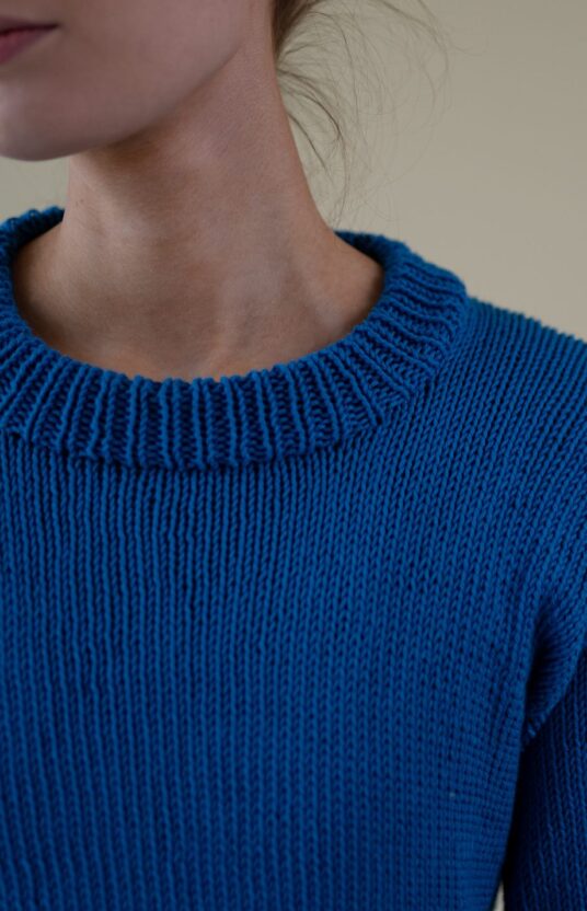 strikkegenser i bomull oppskrift