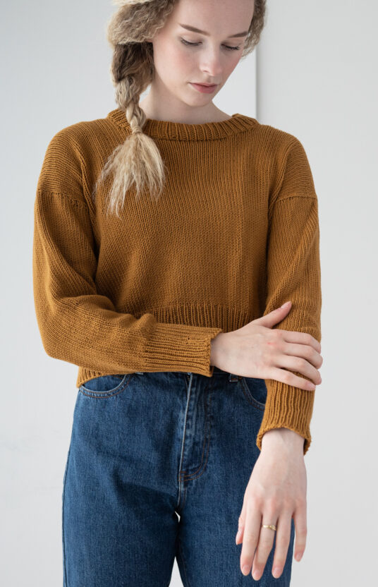 strikkeoppskrift genser bomull dame