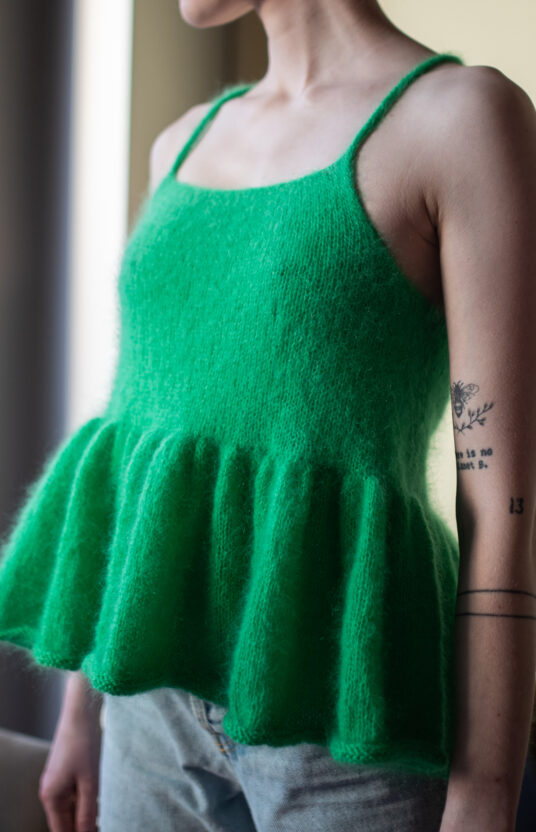 strikkeoppskrift topp dame mohair