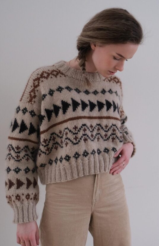 strikkeoppskrift turgenser dame fargerik strikkegensee mønster 80talls