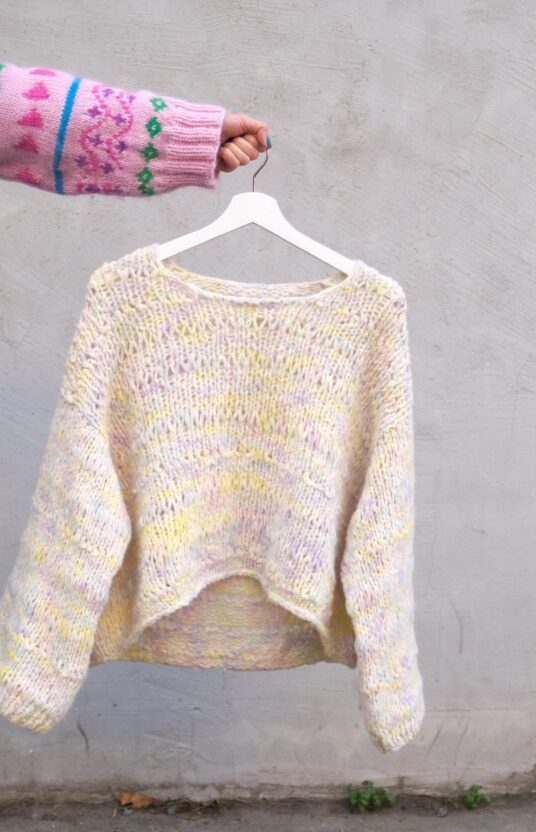 strikkegenser dame oppskrift børstet alpakka