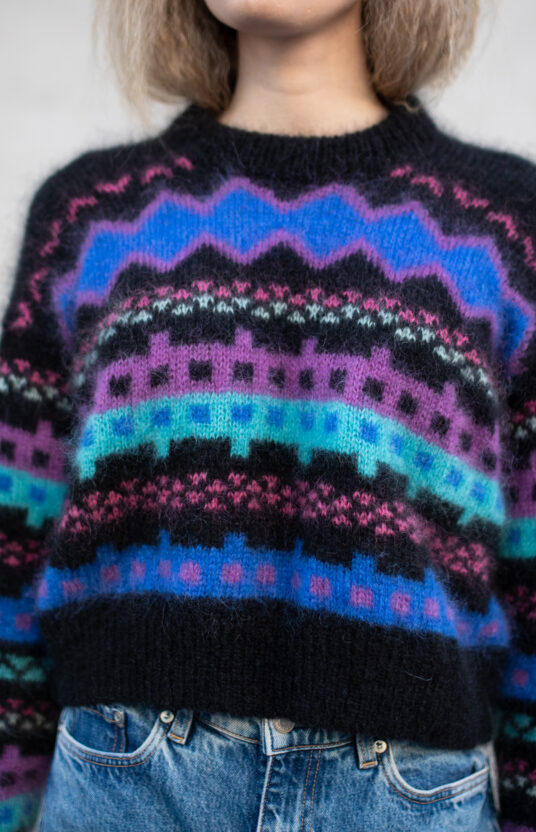 strikkegenser 80talls oppskrift dame