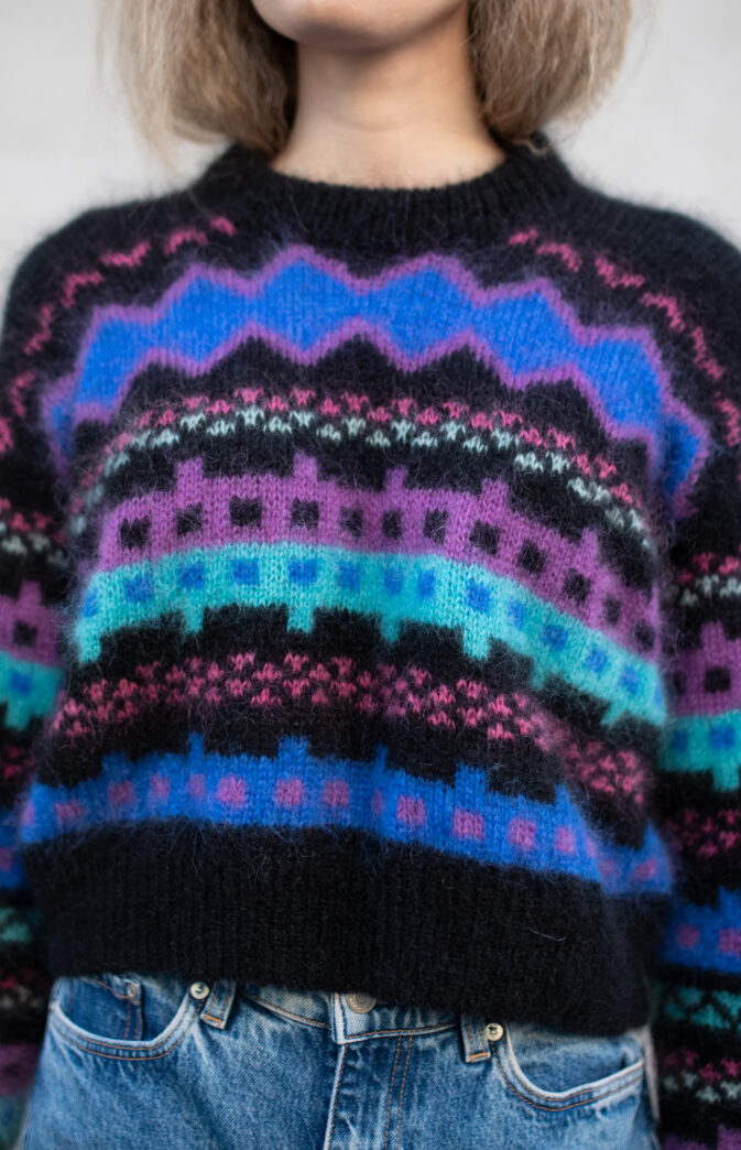 Knitting pattern 80s sweater | Purple rain | HipKnitShop