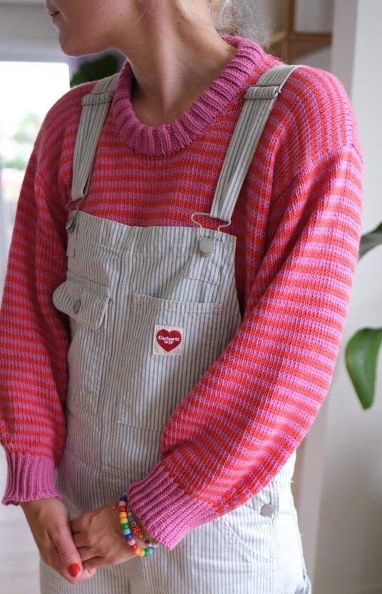 strikkegenser bomull oppskrift