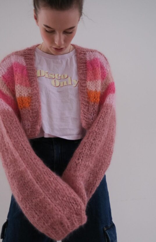 strikkejakke kort oppskrift