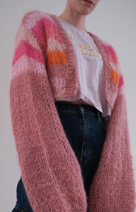 cropped cardigan strikkejakke oppskrift