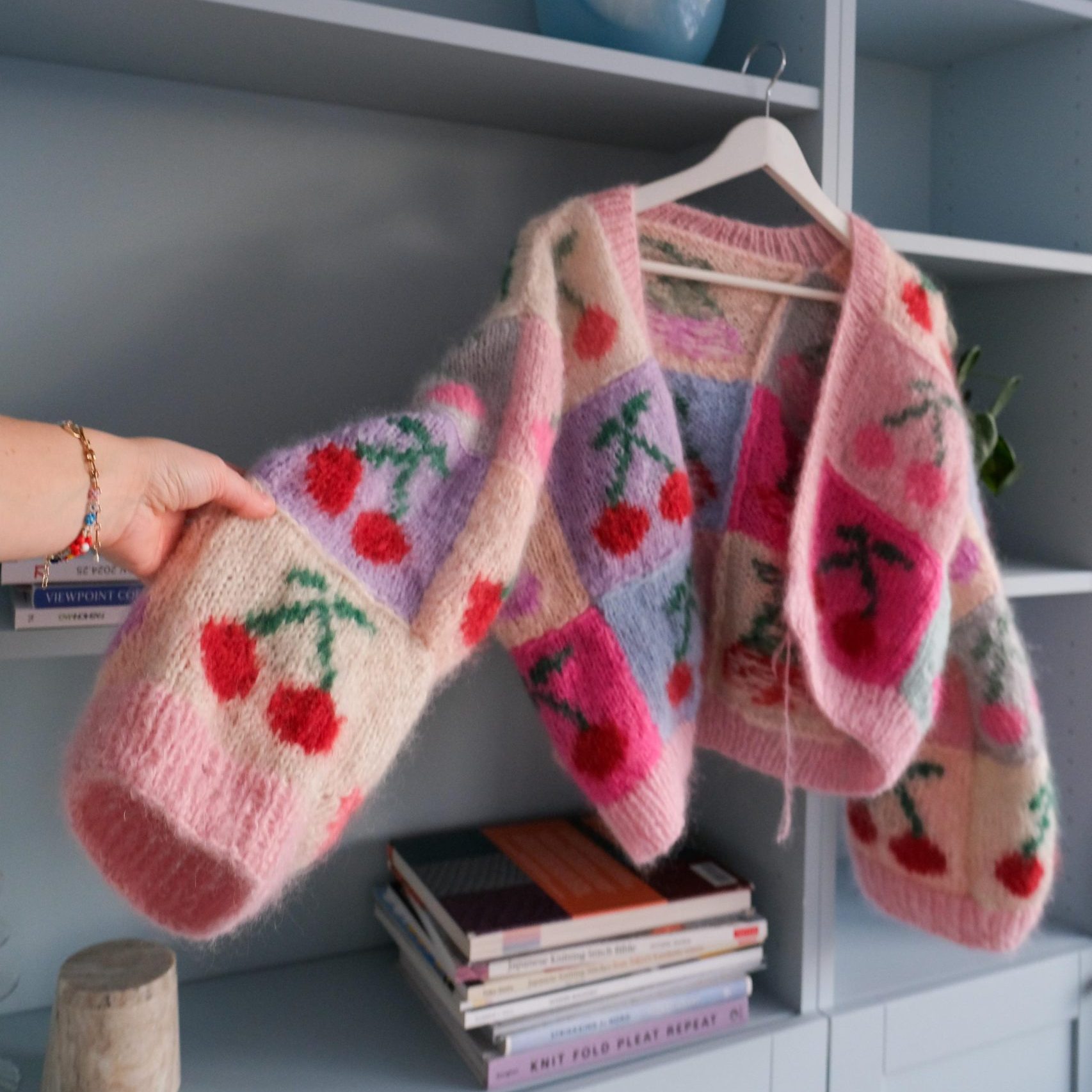 - HipKnitShop knitting pattern jacket cherry patches