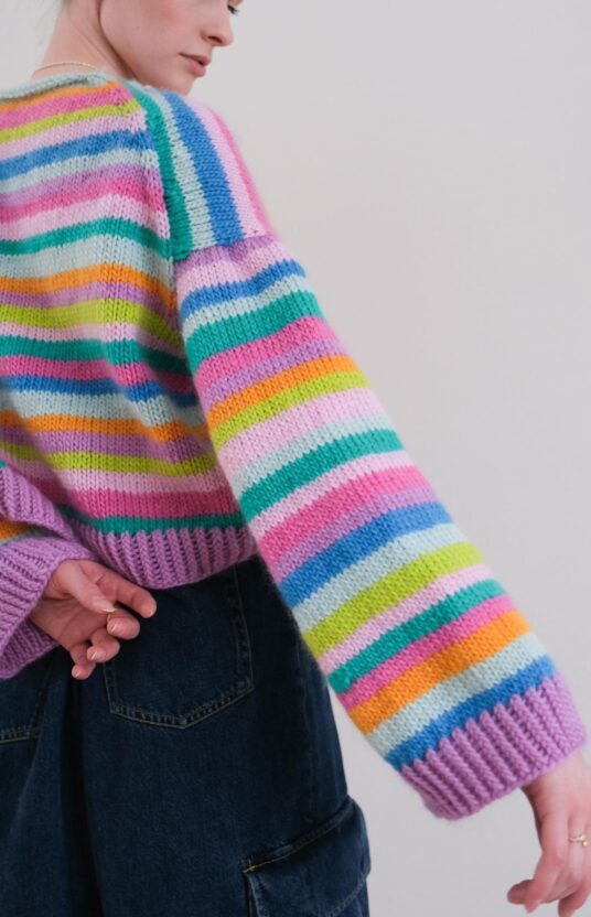 strikkegenser mønster striper dame