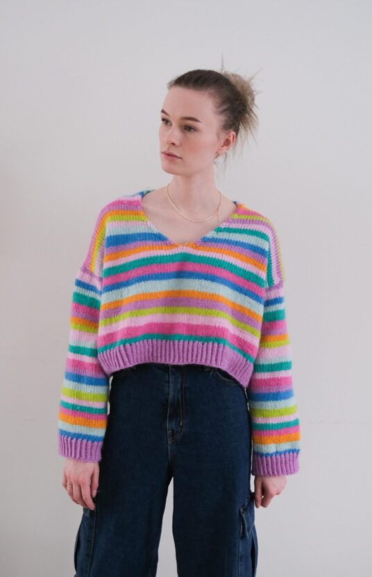 strikk genser oppskrift v hals