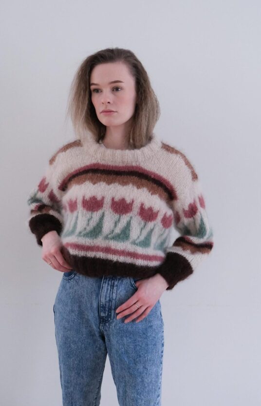 strikk til dame 80 talls genser