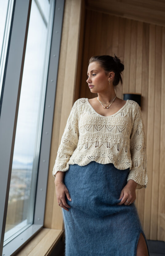 strikkeoppskrift sommergenser strukturstrikk