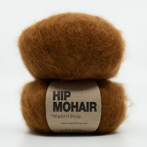 Mohair yarn caramel brown