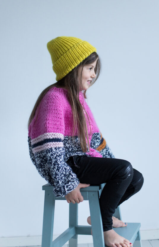 strikkeoppskrift lue barn dame