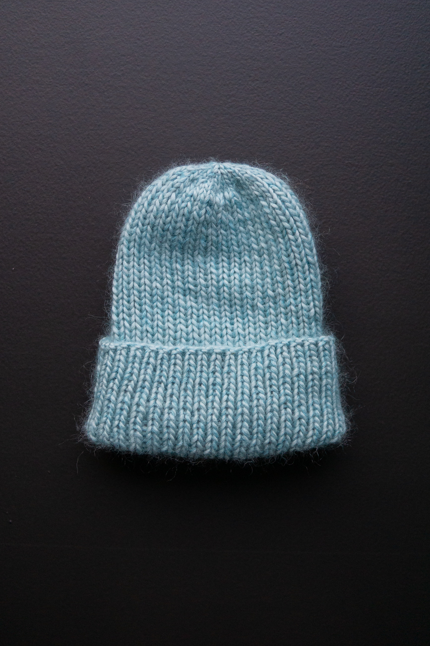 ribbestrikket lue dame