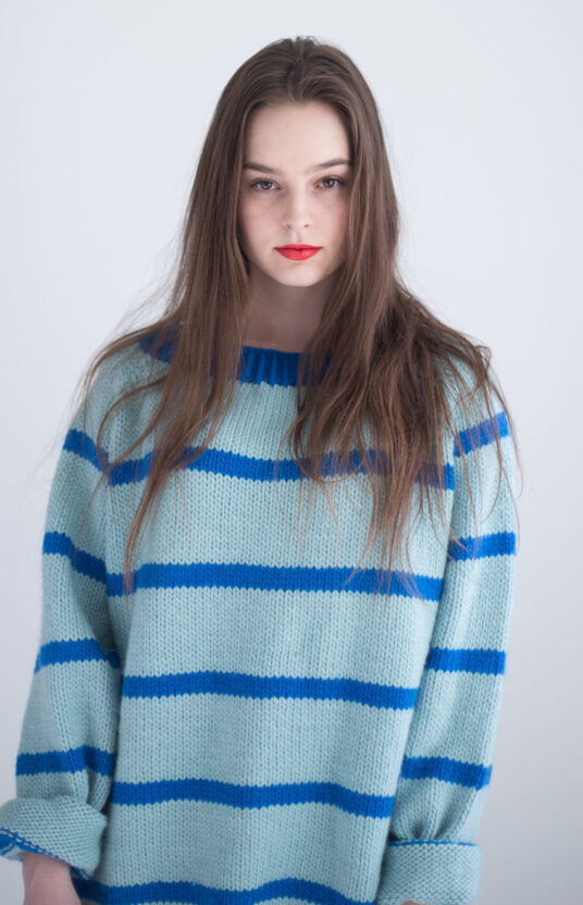 genser dame strikkeoppskrift strikkemønster striper