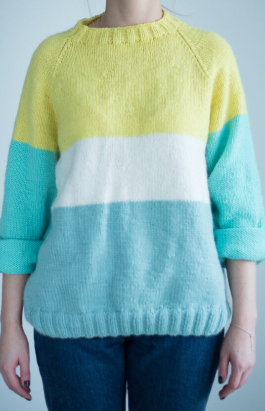 25735-Jubel-sweater-kit-2 - HipKnitShop knitting pattern women sweater raglansleeves