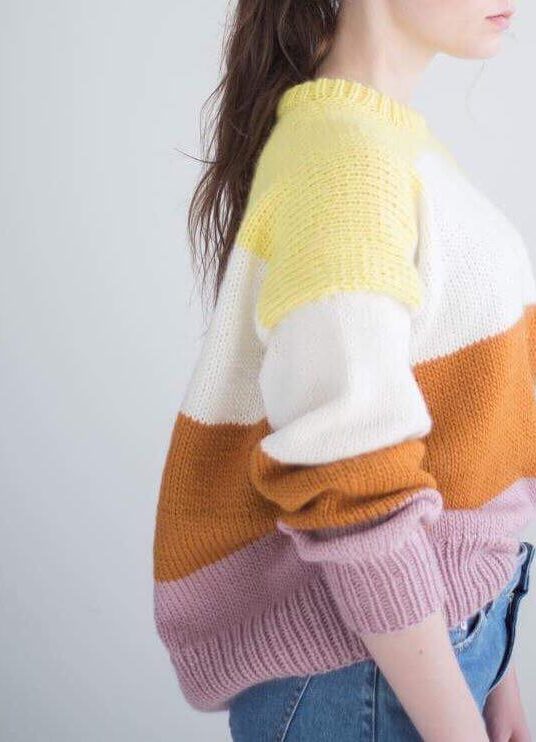 26094-Lilja-genser-kit-1 - HipKnitShop knitting pattern women stripes